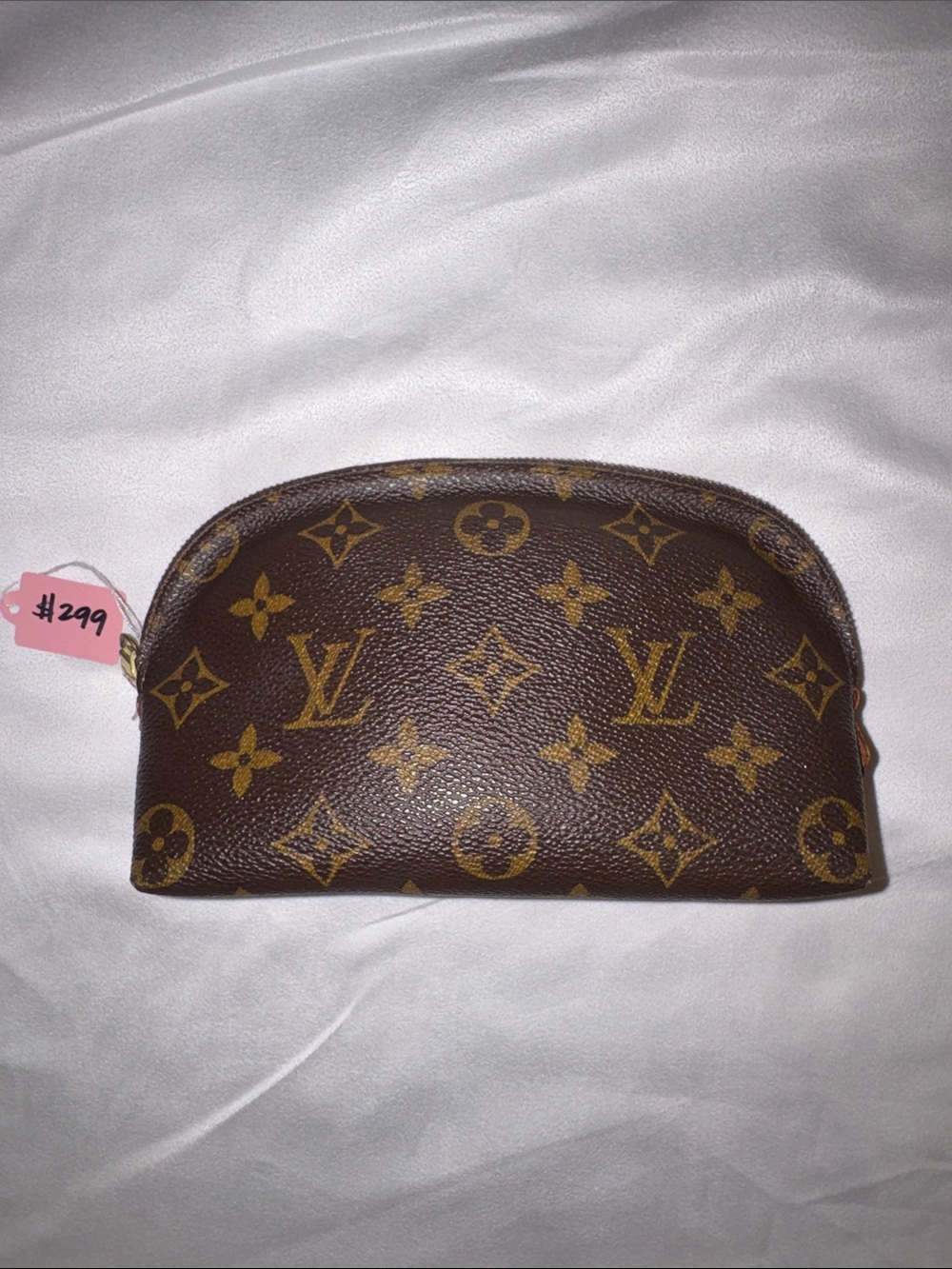 Louis Vuitton Brown Monogram Half-Moon Pouch with Tan Print